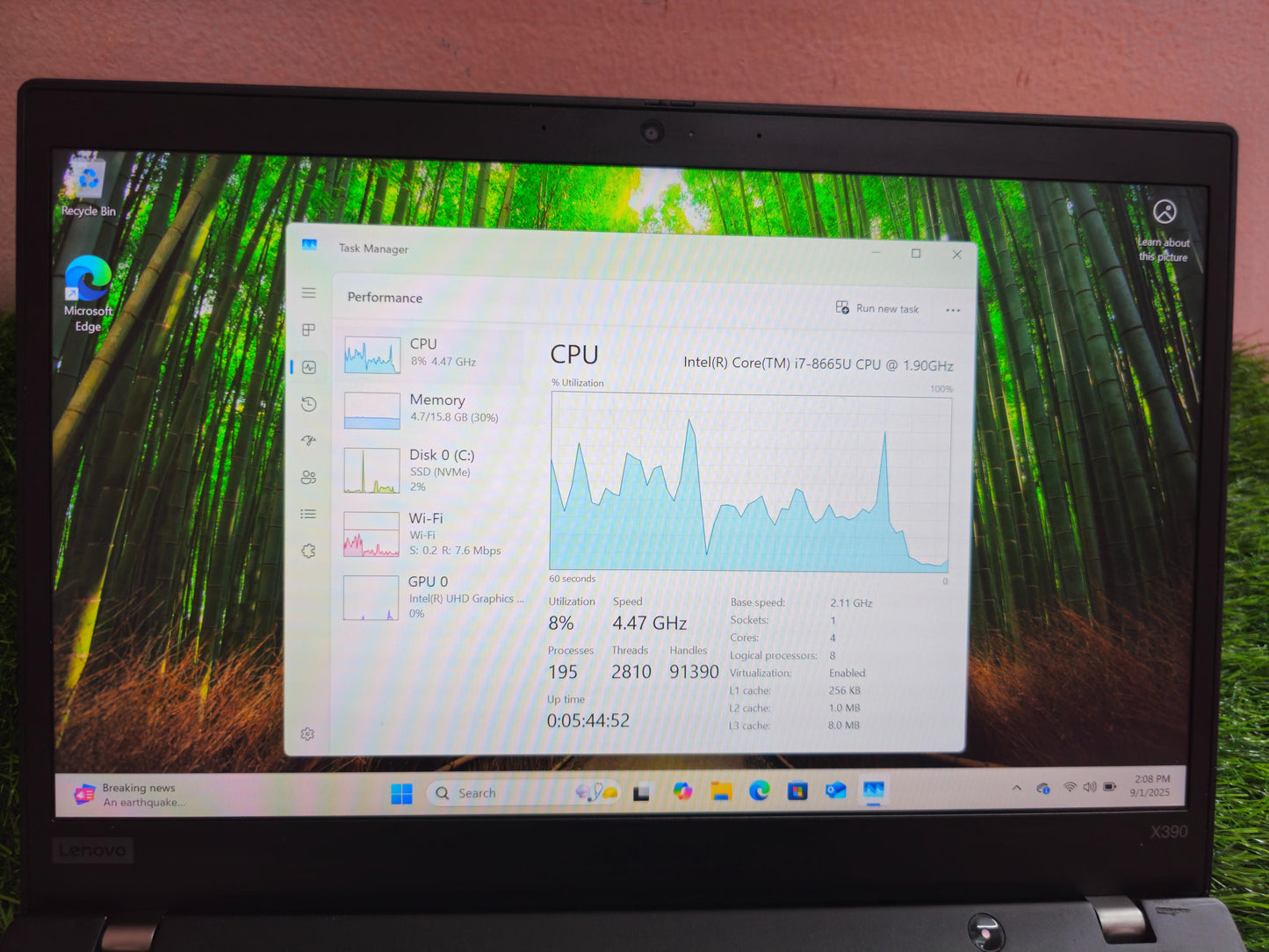 Lenovo Touchscreen ThinkPad X390, i7-8th gen, 16GB RAM, 512GB NVMe SSD