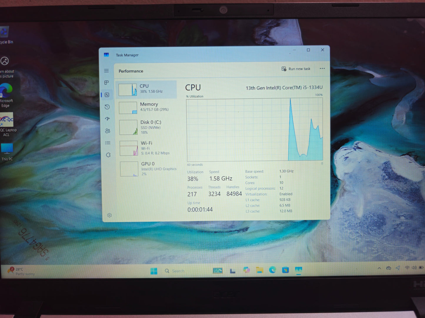 Acer TravelMate i5 13th gen, 16GB DDR5 RAM, 512GB SSD (Diplay unit)