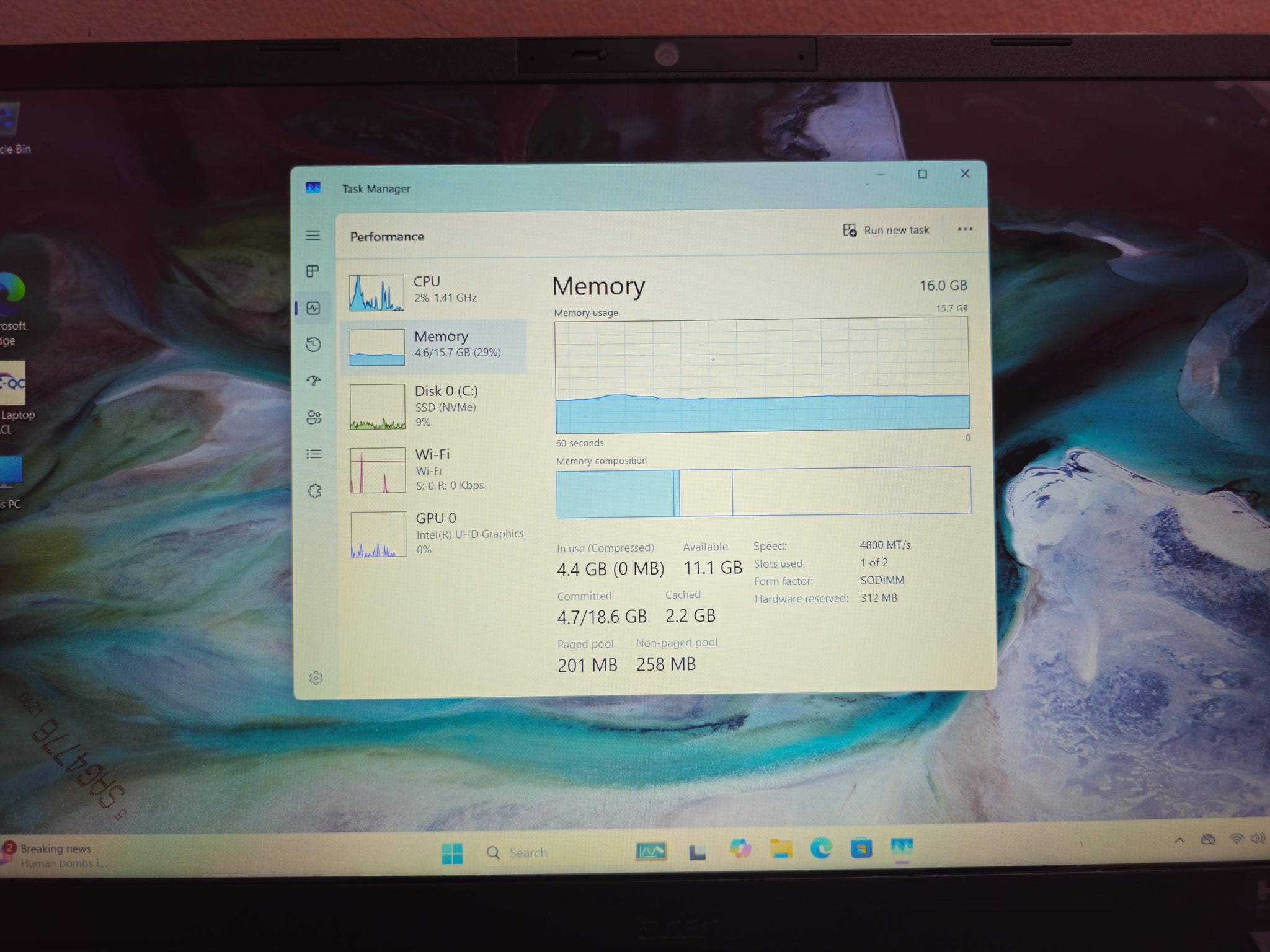 Acer TravelMate i5 13th gen, 16GB DDR5 RAM, 512GB SSD (Diplay unit)