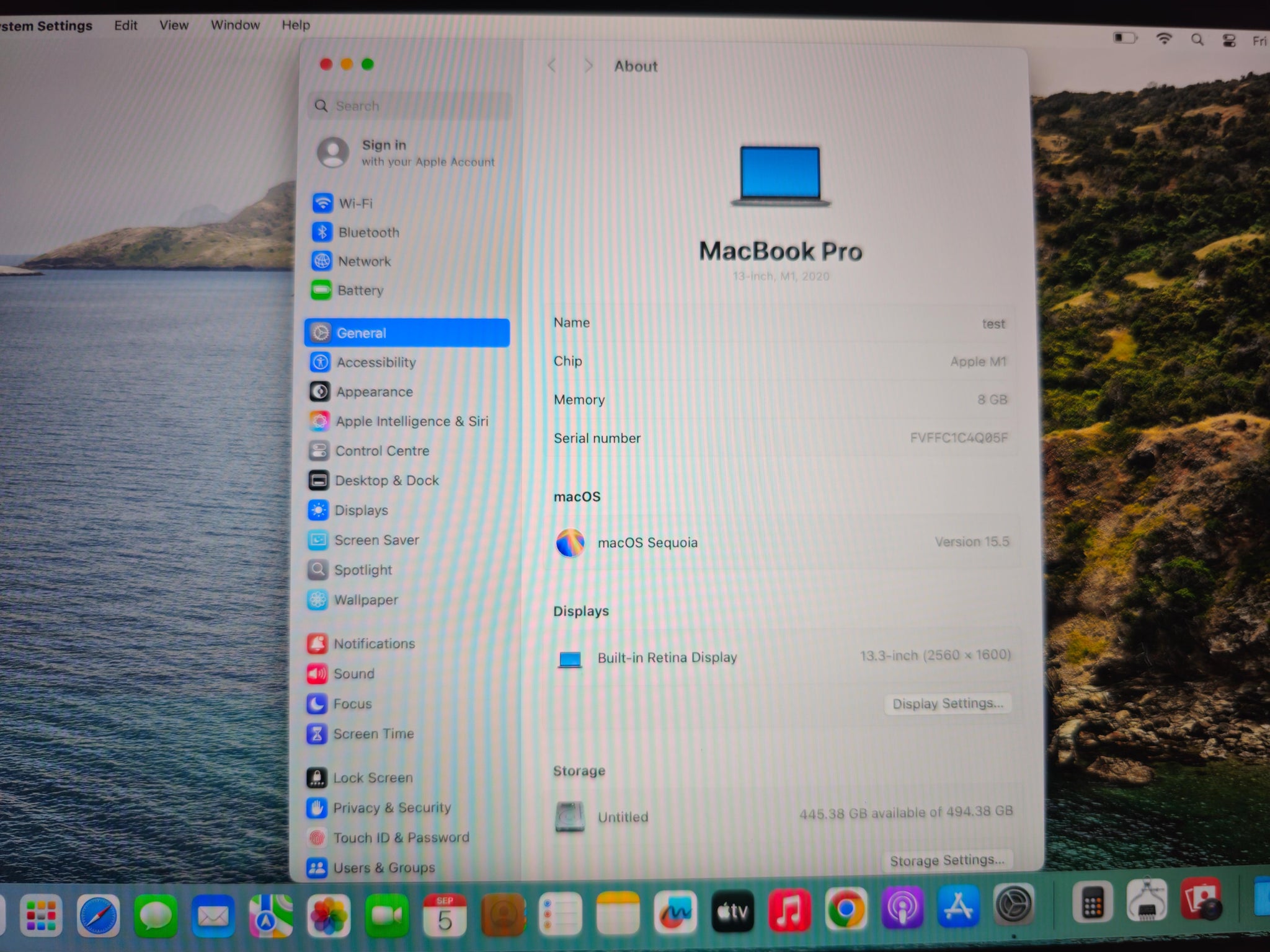 MacBook Pro M1, 8GB RAM, 512GB Storage, 13.3-inch Retina Display (Battery cycle: 277)