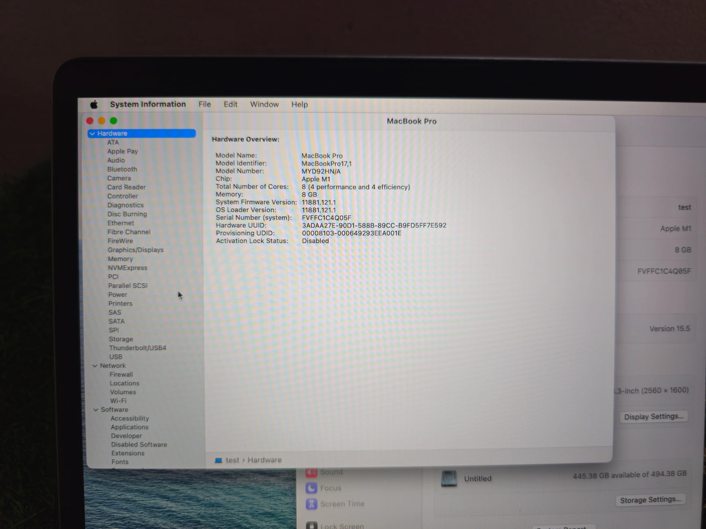 MacBook Pro M1, 8GB RAM, 512GB Storage, 13.3-inch Retina Display (Battery cycle: 277)