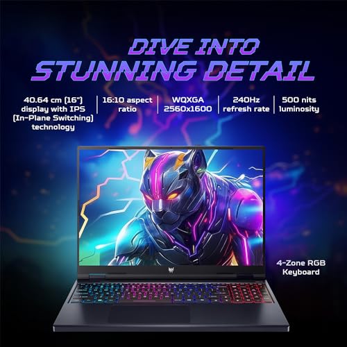 Acer Predator Helios Neo 16 Gaming Laptop 14th Gen Intel Core i7 Processor (Windows 11 Home/16 GB/1 TB SSD/NVIDIA GeForce RTX 4050) PHN16-72 with 40.64 cm (16") WUXGA Display