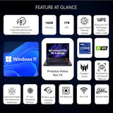 Acer Predator Helios Neo 16 Gaming Laptop 14th Gen Intel Core i7 Processor (Windows 11 Home/16 GB/1 TB SSD/NVIDIA GeForce RTX 4050) PHN16-72 with 40.64 cm (16") WUXGA Display