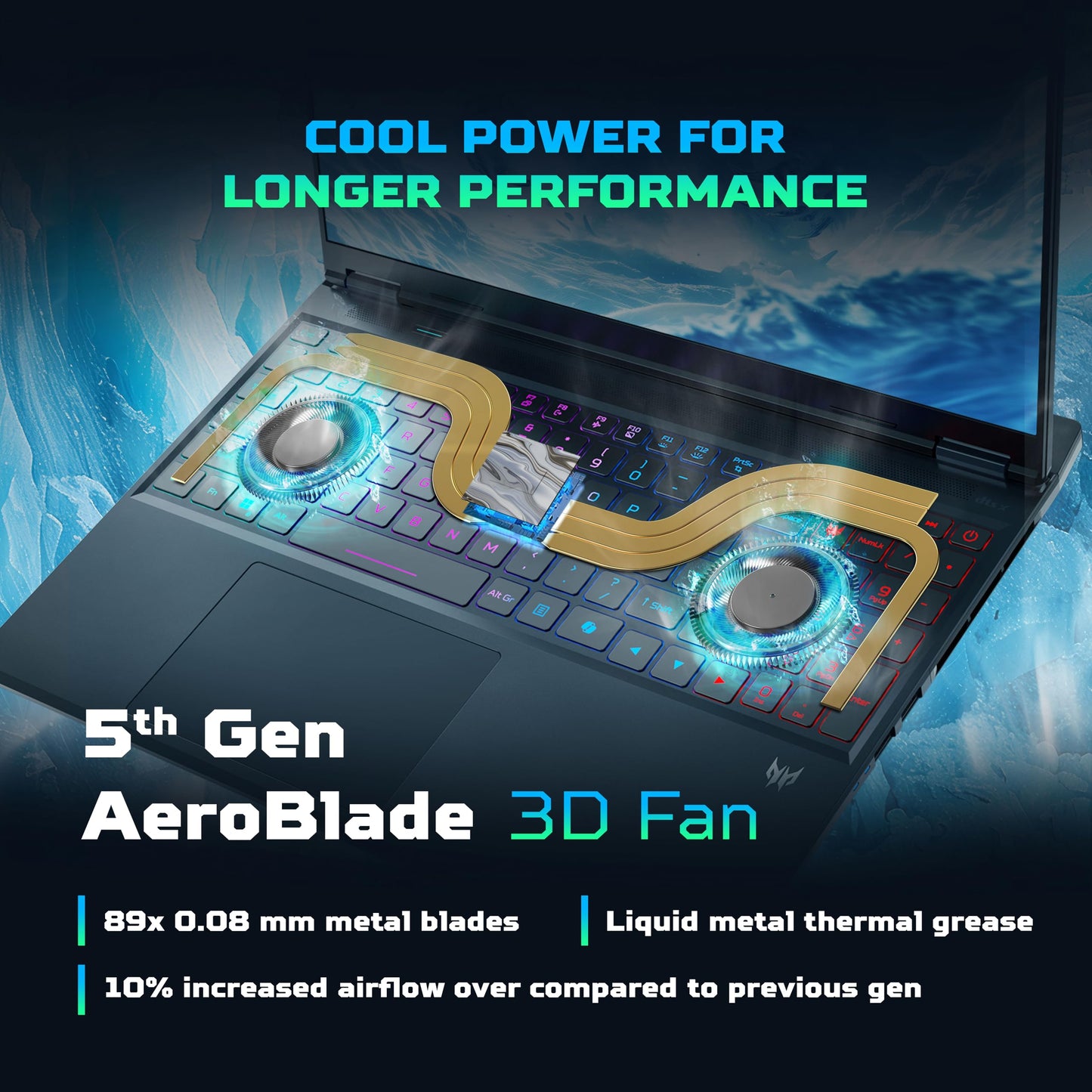 acer Predator Helios Neo16S AI, Intel Ultra 7 255HX Processor,RTX 5060-8 GB GDDR7,16 GB/1 TB, WQXGA OLED, 16.0"/40.64 cm, 240Hz, Win 11 Home,Abyssal Black,2.3 kg,PHN16S-71,RGB KB,Gaming Laptop